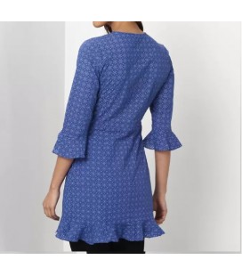 Trendyol  Gündelik Normal Kollu Kendinden Tasarım Kadın Mavi Elbise TBESS18BB0540