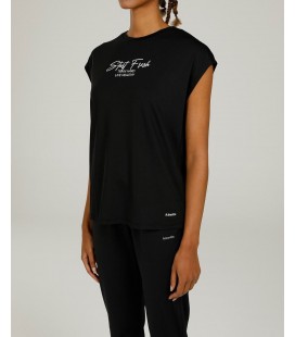 Kinetix Sn773 Mıa Slogan T-shırt Siyah Kadın Kısa Kol T-shirt