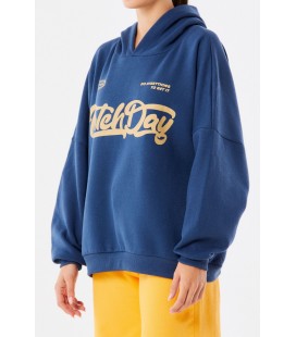 Fullamoda Match Day Baskılı Kapüşonlu Oversize Sweatshirt 23KGB890176320