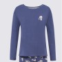 Marks & Spencer Mavi Saf Pamuklu Uzun Kollu Pijama Üst T37004436X
