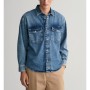 GANT Erkek Mavi Oversize Fit Klasik Yaka Denim Gömlek 3230096 981
