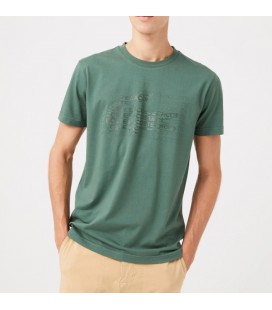 Lacoste Erkek Slim Fit Bisiklet Yaka Baskılı Yeşil T-Shirt TH2303.03Y