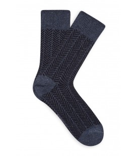 Mavi Baskılı Lacivert Erkek Çorap 092740-34340