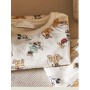Zara Disney Mıckey Mouse Jersey Bej Pijama Takımı