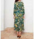 LCW Modest Fırfırlı Dik Yaka Desenli Uzun Kollu Kadın Elbise W2GR85Z8