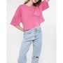 Mavi Logo Baskılı Pembe Crop Tişört 1611585-84670