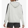 Nike DD5671-063 Kapüşonlu Standart Kalıp Açık Gri - Beyaz - Siyah Kadın Fermuarlı Sweatshirt