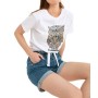 Fullamoda Kadın Beli Lastikli Kot Şort 21YGB5926149620