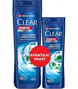 Clear Men Kepeğe Karşı Etkili Şampuan Cool Sport Mentol Etkisi 350 ml + 180 ml Avantajlı Paket