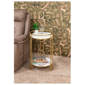 Tino furniture Londra Cilalı Yuvarlak Metal Yan Sehpa