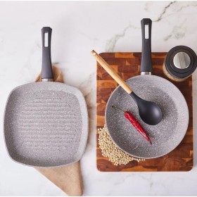 Karaca Gris Bio Granit Tava ve Grill Seti