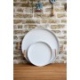 Kitchen Trend 2'Li Ahşap Kulplu 51 Cm Metal Tepsi Ve 37 Cm Beyaz Tepsi Çay Kahve Sunum Tepsisi