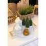 Kitchen Trend 2'Li Ahşap Kulplu 51 Cm Metal Tepsi Ve 37 Cm Beyaz Tepsi Çay Kahve Sunum Tepsisi
