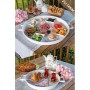 Kitchen Trend 2'Li Ahşap Kulplu 51 Cm Metal Tepsi Ve 37 Cm Beyaz Tepsi Çay Kahve Sunum Tepsisi