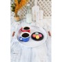 Kitchen Trend 2'Li Ahşap Kulplu 51 Cm Metal Tepsi Ve 37 Cm Beyaz Tepsi Çay Kahve Sunum Tepsisi