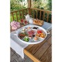 Kitchen Trend 2'Li Ahşap Kulplu 51 Cm Metal Tepsi Ve 37 Cm Beyaz Tepsi Çay Kahve Sunum Tepsisi