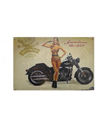 Ahşap Tablo Harley Davidson 20x30cm