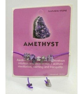 Natural Stone Amethyst Doğal Taş İpli Bileklik