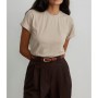 Suud Collection Bej Pamuklu Basic Tişört 418132601