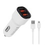 S-link SL-EC30L iPhone Lightning Kablolu 3.4A 2 USB Beyaz Araç Şarj Cihazı