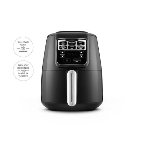 Karaca Air Pro Cook XL 2 in 1 Konuşan Airfryer Black Chrome