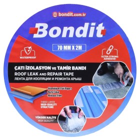 Bondit Çatı İzolasyon Ses Su Yalıtım Tamir Bandı Çamur Bant Gri 70 MM x 2 Mt