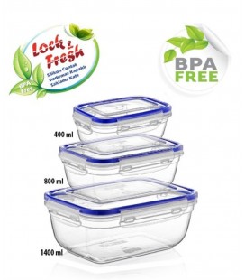 Lock & Fresh 3 lü Sızdırmaz Saklama Kabı BPA Free