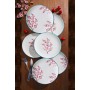 Kitchen Life 6'lı Özel Tasarım Handmade 21cm Kiraz Çiçeği Cherry Blossom Pasta Tabak Seti