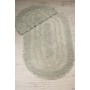 Bonny Home Doğal Pamuklu Spagetti Oval Bej 2'li Banyo Paspası Seti Banyo Halısı