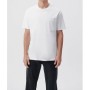 Mavi Cepli Beyaz Basic Tişört Loose Fit - Bol Rahat Kesim 066248-620