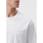 Mavi Cepli Beyaz Basic Tişört Loose Fit - Bol Rahat Kesim 066248-620