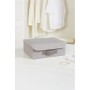 Ocean Home Textile Gri Jüt Kapaklı Dolap Çekmece İçi Takı Çamaşır Katlanır Saklama Kutusu Organizer 30x23x11 cm