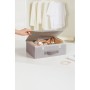 Ocean Home Textile Gri Jüt Kapaklı Dolap Çekmece İçi Takı Çamaşır Katlanır Saklama Kutusu Organizer 30x23x11 cm