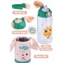 Uzspace 700 ml -Büyük Boy-Kılıflı 2 Ayrı Kapaklı Pipetli/Pipetsiz Tritan Su Matarası