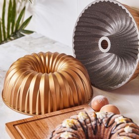 Emsan Griss Hardstone Döküm Kek Kalıbı Gold 24 cm