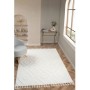 CARLA DOLGE Krem Saçaklı Dokuma Halı Yolluk Oturma Odası Çocuk Odası Salon Halısı 60x110cm