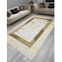 Modela Carpet Gri Sarı Çerçeveli Bakgör Süngerli Halı 100x400
