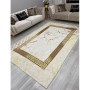 Modela Carpet Gri Sarı Çerçeveli Bakgör Süngerli Halı 100x400
