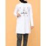 Bwest Baskılı Spor Tunik 5999-03 Beyaz
