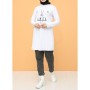 Bwest Baskılı Spor Tunik 5999-03 Beyaz