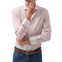 D'S Damat Slim Fit Kırmızı Baskılı Italyan Yaka Gömlek 6HC02ORT11185