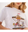 Chance Collection Atlı Karınca Kadın T-shirt Beyaz 02313058