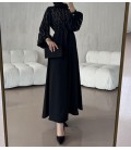Sawosh Kadın Taş Desen Krep Elbise Siyah SWSH1459