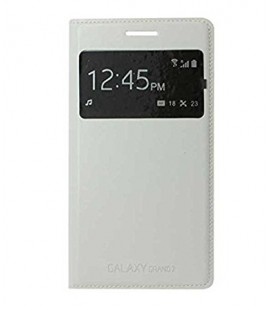 Samsung Grand 2 Beyaz S View Cover Kapaklı Kılıf