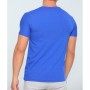 Parlak Tekstil Saks Mavisi Erkek Likralı Bisiklet Yaka Slim Fit T-shirt 1034