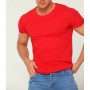 Julude Koyukırmızı Erkek Likralı Bisiklet Yaka Slim Fit Basic Body T-shirt P-036211