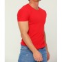 Julude Koyukırmızı Erkek Likralı Bisiklet Yaka Slim Fit Basic Body T-shirt P-036211
