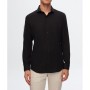 D'S Damat Slim Fit Siyah Italyan Yaka Armürlü Gömlek 2HF02ORT3185