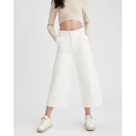 Defacto U0699AZ Kadın Beyaz Culotte Jean Pantolon