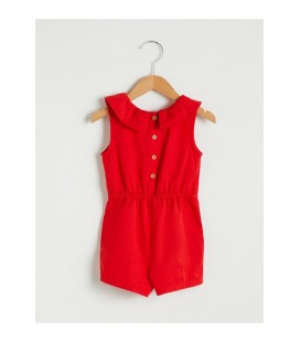 Defacto S18309Z1 Kız Çocuk Kırmızı Salopet Şortlu Elbise